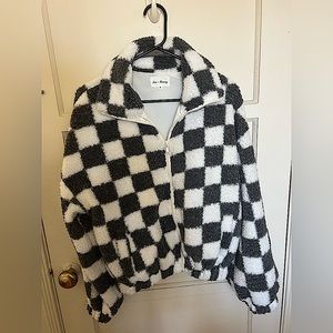 Love + Harmony Checkered Sherpa Bomber Jacket